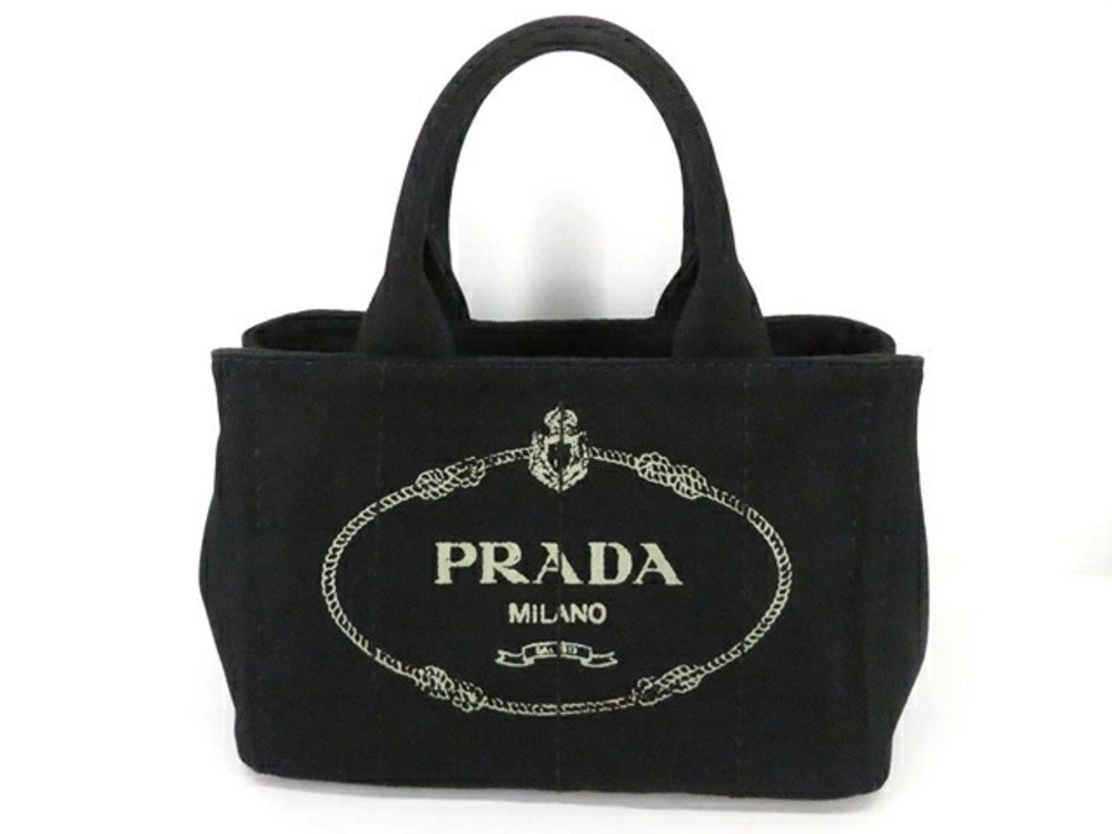 Prada Bag Canapa Handbag Canvas Stripe
